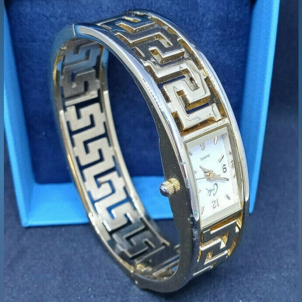 Greek Key Bangle Watch by Cache Quartz - Picture 2 of 5